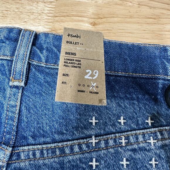 Ksubi NWT Men's Bullet Cropped Blaze Denim Jeans Size 29 Relaxed Leg Raw Hem - Picture 6 of 11